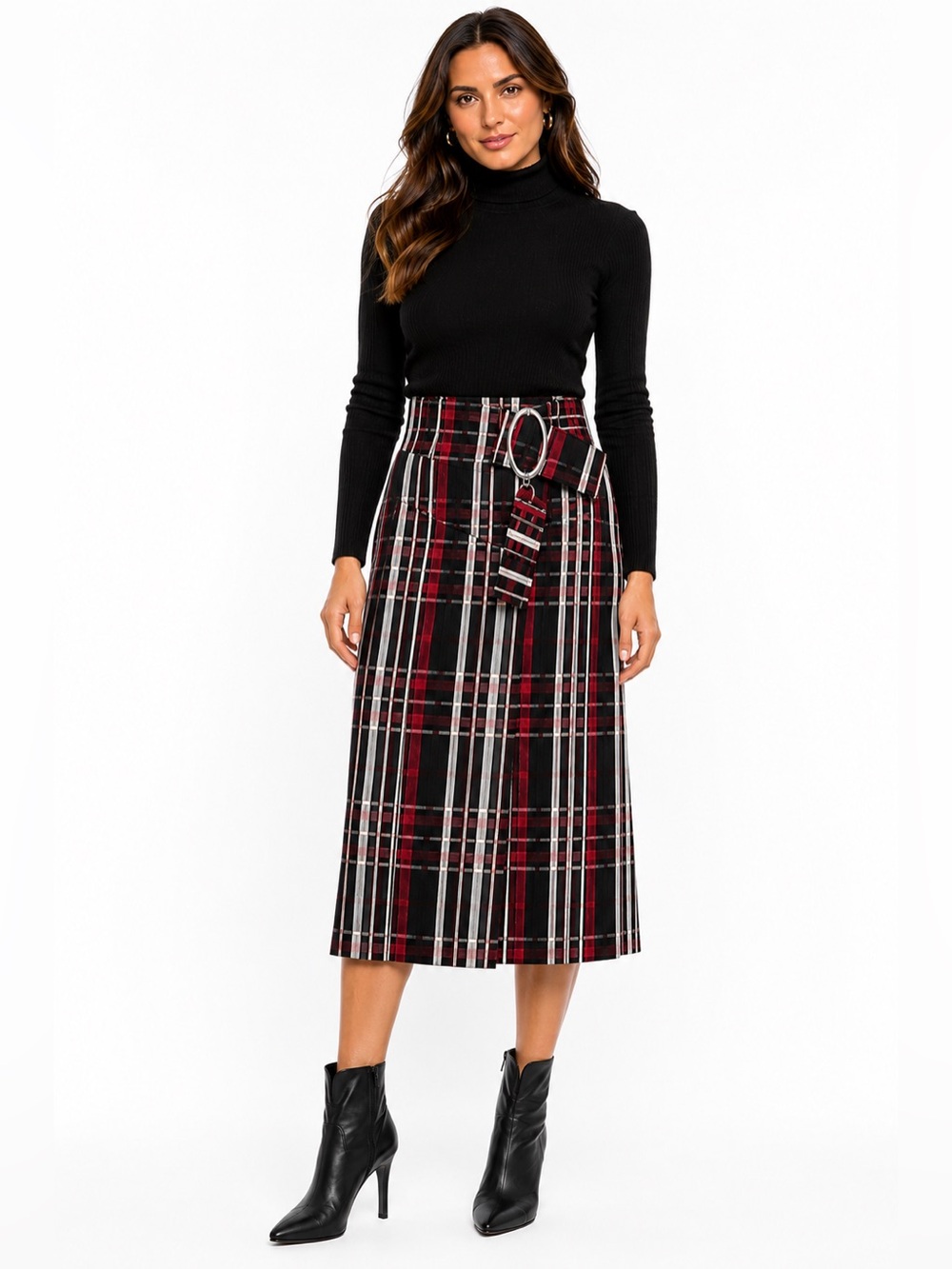 🖤❤️ NWT Tod’s $1,645 Long Kilt Plaid Belted Skirt Multicolor IT 42❤️🖤